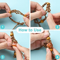 4 stücke 2 farben verstellbare geflochtene gewachste schnur makramee beutel armband herstellung&nbsp;MAK-CJ0001-18