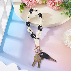 Decorazioni pendenti con fiori intrecciati in cotone&nbsp;AJEW-TAC0030-032G-03