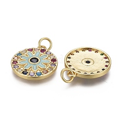 Pendentifs en laiton avec zircon cubique micro pavé&nbsp;KK-F821-32G