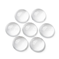 Transparent halbrund Glas Cabochons&nbsp;X-GGLA-R027-14mm