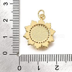 Colgantes de concha de circonita cúbica con micro pavé de latón&nbsp;KK-D328-12G