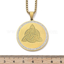 Collares colgantes de rhinestone de acero inoxidable 201 para mujer&nbsp;LS-NJEW-U021-06P