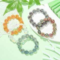 Bracelets extensibles en perles de tournesol en verre bling&nbsp;BJEW-JB09498