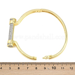 Messing-Armreifen mit Mikropflaster und klaren Zirkonia für Damen&nbsp;BJEW-D368-01G