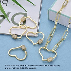 Messing Micro Pave klare Zirkonia Schraube Karabiner Schloss Charms&nbsp;ZIRC-E164-05G