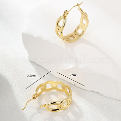 Schlichte 201 Edelstahl Cuban Link Creolen&nbsp;WG5268
