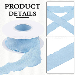 2 rouleau de ruban à volants en polyester 2 couleurs pour la décoration de couture&nbsp;OCOR-CY0003-19B