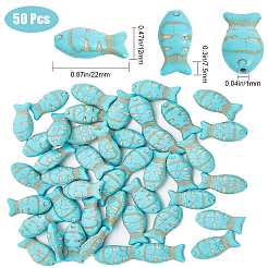 50 Stück synthetische türkis gefärbte Perlen&nbsp;G-SC0002-60