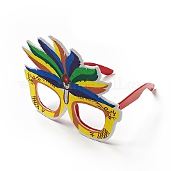 Feutre brésil carnaval lunettes cadre décoration&nbsp;LS-AJEW-G044-01D