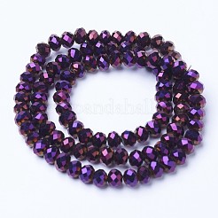 Chapelets de perles en verre transparent électrolytique&nbsp;EGLA-A034-T6mm-UA06