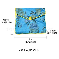 Tela de bordado floral rectangular bolsos de mano&nbsp;ABAG-YW0001-03C