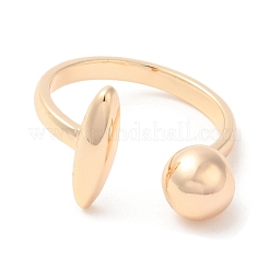 Anillos abiertos ovalados y redondos de latón para mujer&nbsp;RJEW-G288-03G