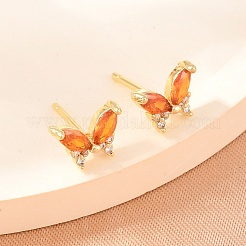 Boucles d'oreilles en laiton avec micro pavé de zircons cubiques pour femmes&nbsp;KK-A305-06G-05