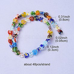 Herz handgemachte Millefiori Glasperlen&nbsp;LK-YW0001-07