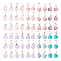 100 Stück Anhänger aus mattiertem Craquelé-Glas in 10 Farben&nbsp;PALLOY-TAC0206