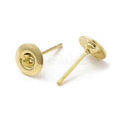 Flache runde Ohrstecker-Beschläge aus Edelstahl 201&nbsp;STAS-Q315-08G