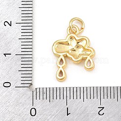 Pendentifs en laiton micro-pavés de zircone cubique rose brumeux&nbsp;KK-CBADB87-10G