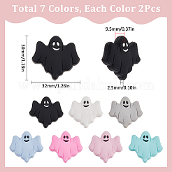 14 Stück 7 Farben Halloween-Geist&nbsp;SIL-SC0002-22