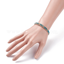 Rundes natürliches Apatit-Perlenarmband&nbsp;BJEW-TA00038-05