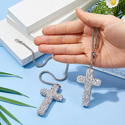 2 Stück Edelstahl-Strass-Anhänger-Dekorationen&nbsp;AJEW-DC0003-68