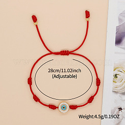 Braccialetti intrecciati in poliestere con maglie anti-malocchio blu cielo regolabili per uomo e donna&nbsp;LO3447-1