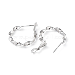 925 orecchini a monachella in argento sterling rodiato&nbsp;EJEW-K258-20P