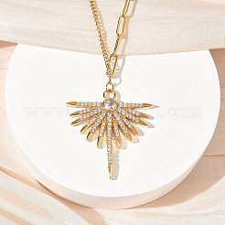 Colliers pendentifs en acier inoxydable 304 micro pavés de zircones cubiques transparentes pour femmes&nbsp;LS-NJEW-Z103-01G-06