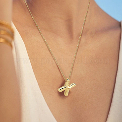 1 chaîne en laiton avec pendentifs en alliage de lettres&nbsp;NJEW-LP0001-41X-G