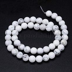 Runden natürlichen howlite Perlenstränge&nbsp;G-F222-14-10mm