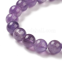 1 bracciale elastico con perline rotonde di ametista naturale&nbsp;BJEW-DJ0001-39