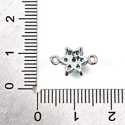 Eslabones de circonita cúbica azul cielo con micropavé de latón&nbsp;KK-D356-02B-P