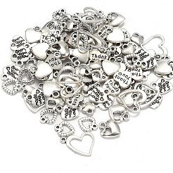 Stile tibetano ciondoli cuore in lega misti&nbsp;TIBEP-X0004-01-AS