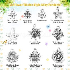 Girasol colgantes de la aleación del estilo tibetano&nbsp;TIBEP-CJ0001-09-RS