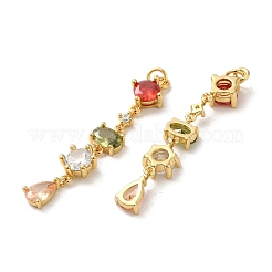 Porte micro ouvrent pendentifs zircone cubique en laiton de placage&nbsp;KK-Q795-09G