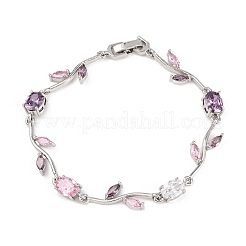 Bracelets à maillons en laiton et zircone cubique pour femmes&nbsp;BJEW-H209-03P