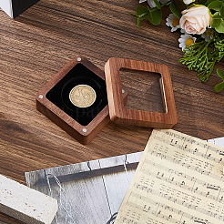 Scatole porta monete in legno di noce nero quadrate&nbsp;CON-WH0099-62C