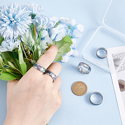 5 stücke 5 arten 201 edelstahl fingerring für männer&nbsp;RJEW-UN0002-98