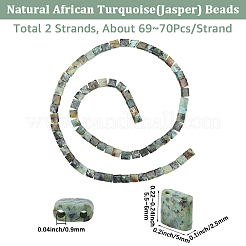 2 Strang natürliche afrikanische Türkis (Jaspis) Perlenstränge&nbsp;G-PA0001-72