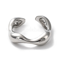 Gestellplattierte Messing-Twist-Wave-offene Manschettenringe für Damen&nbsp;RJEW-Q777-08P