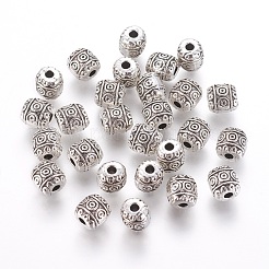 Tibetischen Stil Legierung Barrel Perlen&nbsp;TIBEB-5178-AS-NR