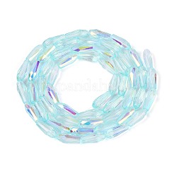 Fili di perline a goccia in vetro trasparente placcato color ab&nbsp;EGLA-T029-08C