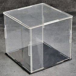 Boîte d'affichage acrylique, carrée, pour modèle d'affichage de jouet, clair, 8x8x8 cm