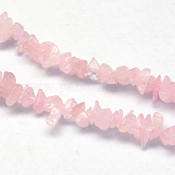 Natural Rose Quartz Stone Bead Strands, Chip, 3~9x3~6x1~4mm, Hole: 1mm, about 350pcs/strand, 34.6 inch