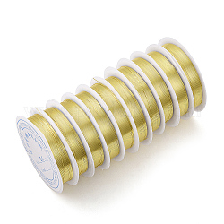 Круглая медная проволока для ювелирных изделий, долговечный, золотой свет, 32 датчик, 0.2 мм, около 82.02 фута (25 м) / рулон