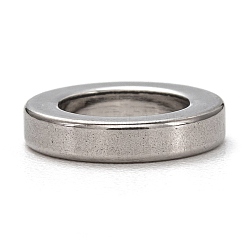 Cuentas espaciadoras de 201 acero inoxidable, forma de anillo redondo, color acero inoxidable, 10x2mm, agujero: 6.5 mm
