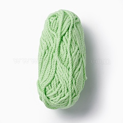 Fil lumineux polyester 3 brin, lueur dans le fil noir, pour le tricot et le crochet, vert pale, 1/8 pouce (3 mm), environ 27.34 yards (25m)/paquet