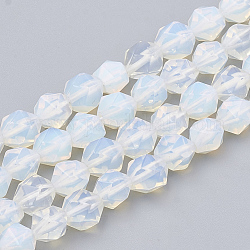 Opalite Perlen Stränge, sternförmige runde Perlen, facettiert, 8~10x7~8 mm, Bohrung: 1 mm, ca. 45~48 Stk. / Strang, 14.2~14.6 Zoll