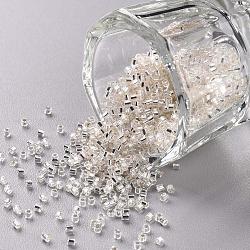 Toho Sechseck Perlen, japanische Saatperlen, zwei geschnittenen Glasperlen, (21) mit Silber ausgekleideter transparenter Kristall klar, 15/0, 1.5x1.5x1.5 mm, Bohrung: 0.5 mm, ca. 170000 Stk. / Beutel