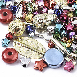 Perles en plastique ccb galvanisées, forme mixte, couleur mixte, 5~40x5~40x3~18mm, Trou: 0.9~5mm