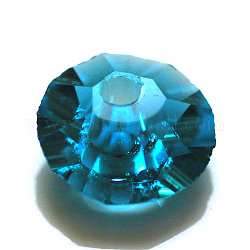 Имитация австрийских кристаллов, класс AAA, граненые, плоско-круглые, Плут синий, 4.5x2.5 мм, отверстие : 0.7~0.9 мм